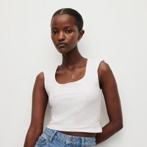 All Saints Tamie White Tank Top Size S